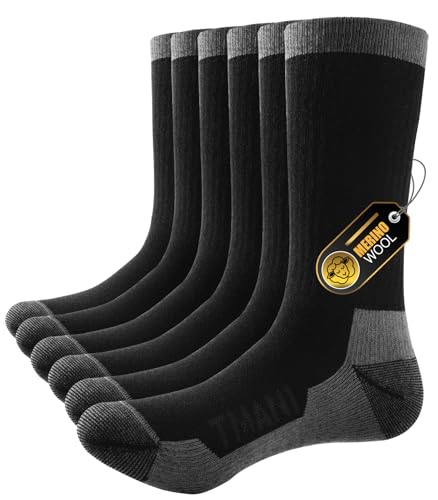 PULIOU Merino Socken Herren Damen Thermosocken Wandersocken Outdoor &...