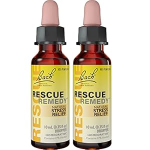 Bach RESCUE Remedy Dropper, Natural Stress Relief, Homeopathic Flower Essence, Vegan, Gluten & Sugar-Free, Non-Habit Forming, 2 Pack, 10mL Ea Visit The RESCUE Store