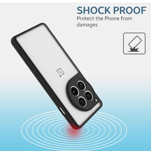 Image of Foso Royal Shock Proof Back Cover Case for OnePlus 12R 5G (PC+TPU) (Black)