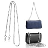 OIXYA Cadena plateada para bolso, cadena metálica dorada para,100 cm,adecuada para bricolaje, mano repuesto para de hombro.