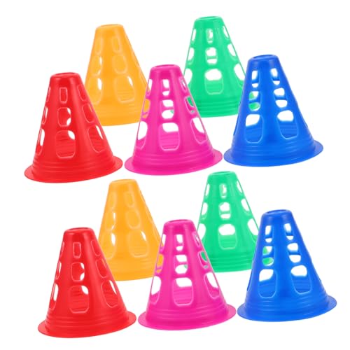 OSOLADY 50pièces Cônes De Patinage Souple Cônes Colorés pour Entraînement Roller Marqueurs De Trafic Légers Et Empilables pour Écoles Et Parcs