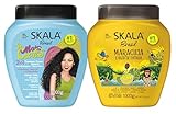 SKALA Hair Type 3ABC - Passion Fruit Yellow & Mais Cachos Blue - Combo Hydrate Curls, Eliminate Anti Frizz, For Curly Hair 2-IN-1 Conditioning Treatment & Cream to Comb Extra Large Size