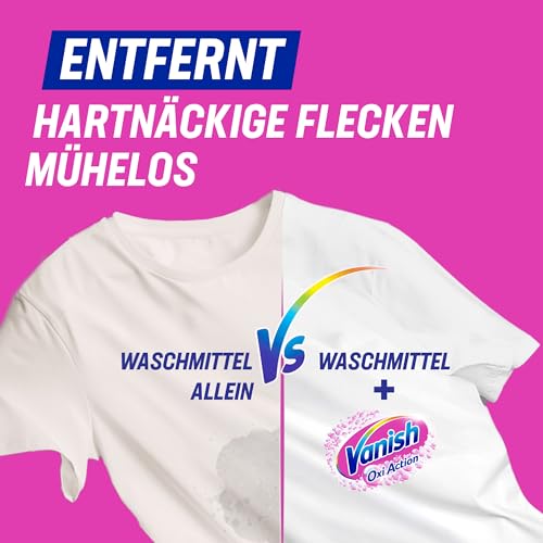 Vanish Oxi Action Powerweiss Fleckenentferner Pulver – 1 x 1,125 kg – entfernt Flecken auch ohne Vorbehandlung, sogar im Kurzprogramm 5