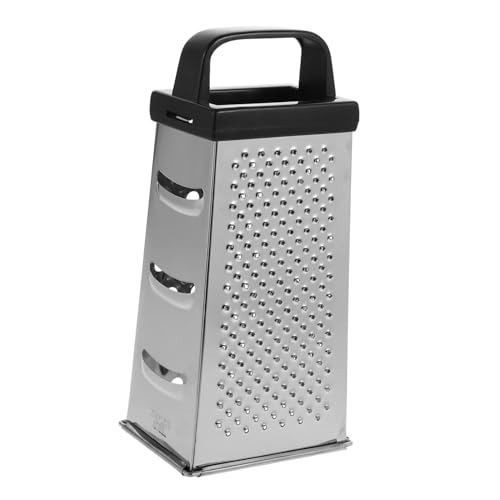 Mikinona Edelstahlreibe Vierseitig Gemüseschneider Kartoffelschneider Hobelmaschine Küchengerät Mit Sicherheitsgriff Für Streifen Scheiben...