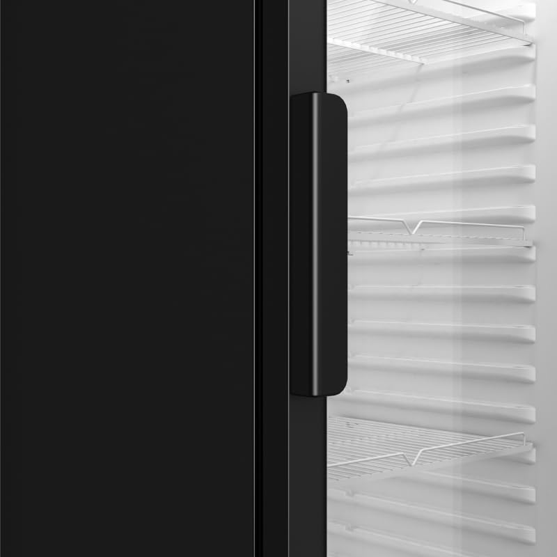 Armoire à Boissons Réfrigérée 350 Litres Noire et Blanche 1 Porte Vitrée