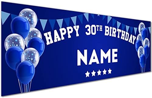 30th Happy Birthday Personalised Birthday Banner | 30th Birthday Banners for her | Birthday Decorations for Her | Birthday Banners for Women Girls | Pink Gold| 1 x 6FT Large Banner