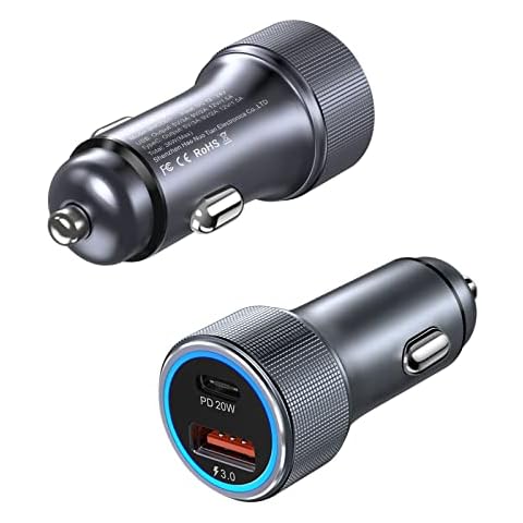 2 Pack USB C Car Charger, Eversame All-Metal Dual QC PD3.0 38W USB Car Charger Cigarette Lighter Type C Car Phone Charger Adapter Fast Charging for iPhone 16 Pro Max/15 Samsung Galaxy S23 S22 iPad Pro Cover
