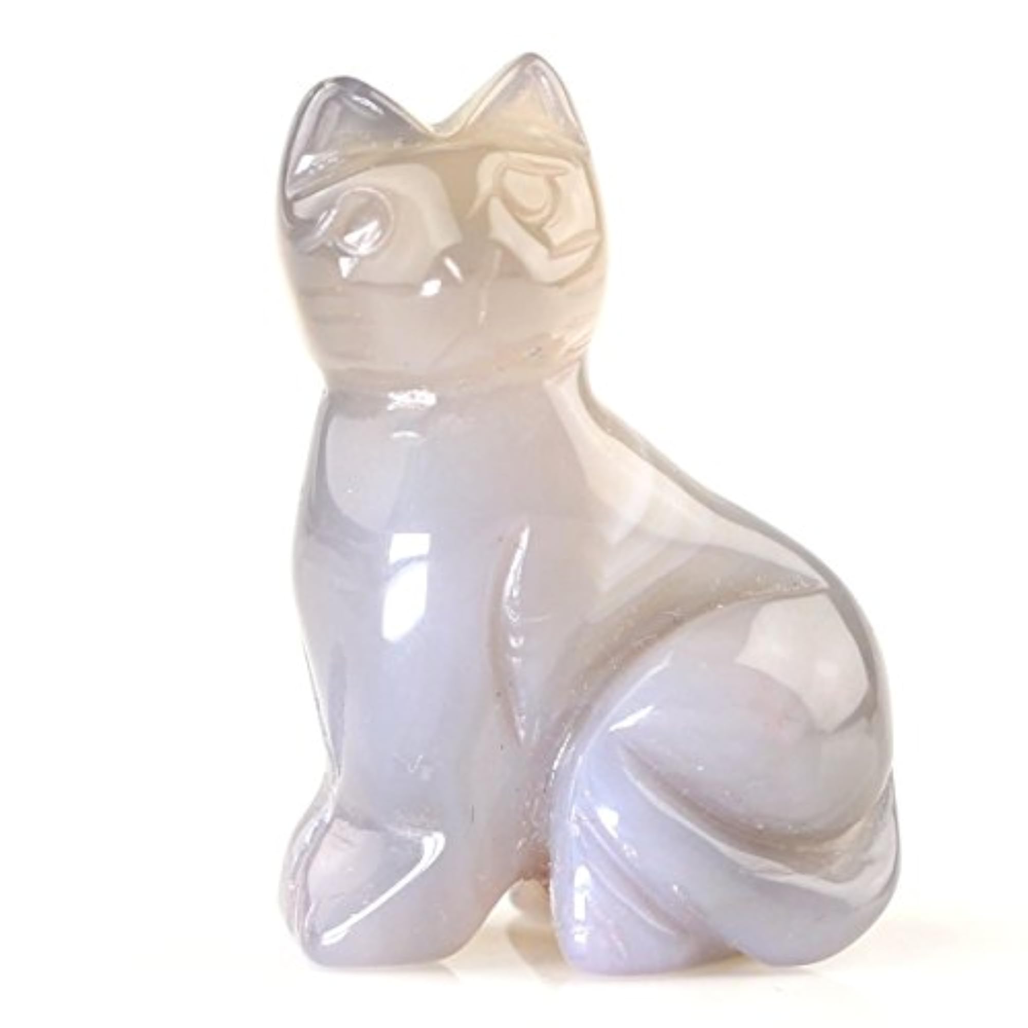 Carved Healing Crystals Gemstones Cat Figurine Statue