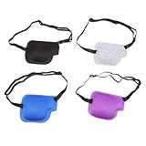 WEKAMOS 4 Stück Augenklappen Verstellbare Elastische Augenmasken für Erwachsene Weiche Augenschutz für Amblyopie Training Komfortabel und Rutschfest Rechtsseitig