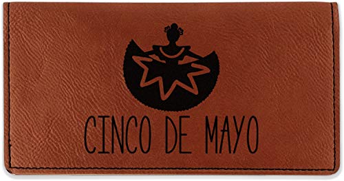 Personalized Cinco De Mayo Leatherette Checkbook Holder - Single Sided