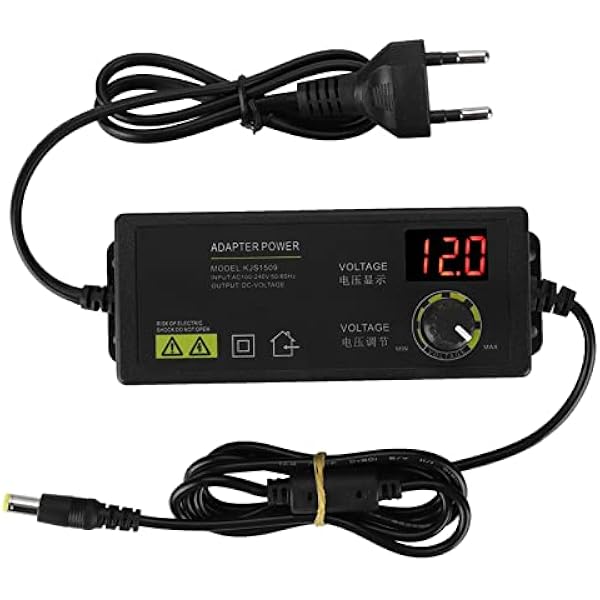 lyrlody Adapter do Regulacji Prędkości Obrotowej Silnika, 60 W, 5 A, Wyświetlacz LED, do Pasków LED