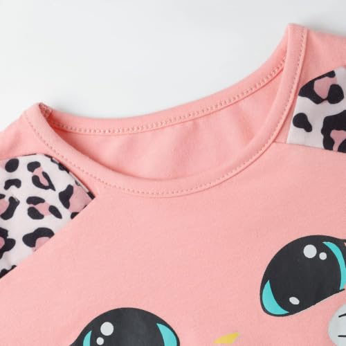 Image of Girls Fall Winter Outfits Cartoon Animal Long Sleeve Crewneck Sweatshirt Top+Sweatpant 2 Piece Clothing Set 3-9T