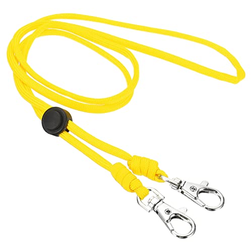 PATIKIL Neck Lanyard with 2 Swivel Hooks, Badge Lanyards Adjustable Long Strap ID Card Holder Keychains for Badge Holders, Yellow