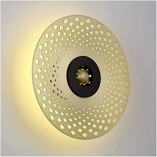Aplique de pared LED circular dorado para iluminar pasillos oscuros 5