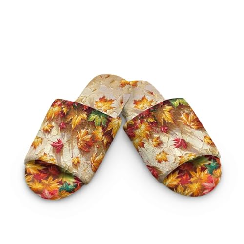 Forchrinse Thanksgiving House Slippers for Women Men Comfortable Flannel Open Toe Slippers Reusable Guest Spa Shoes2
