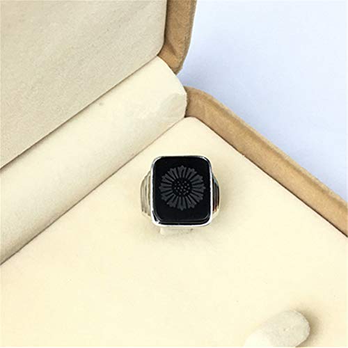 Czjewelry The Great Gatsby Ring Real 925 Sterling Silver Signet Rings For Men Black Onyx Wedding Band Mens Gift Size 5-11 #TOP6