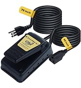 CTISMICE Variable Speed Foot Pedal, Metal Momentary Control Switch with Extended 70 Inch Power Co...