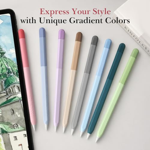 Image of Delidigi for Apple Pencil Pro (2024) & Apple Pencil 2nd Generation Case | 2 Pack Gradient Color Design Silicone Sleeve Cover, Comfortable Grip, Magnetic Charging Compatible, Double Tap Support