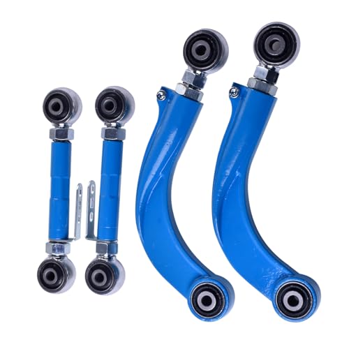 Tiny Force 4Pcs Adjustable Left and Right Control Arms Rear Camber and Toe, Compatible with Ford Focus Escape; Compatible with Mazda 3; Compatible with Volvo S40 V50 C70 C30 00-19