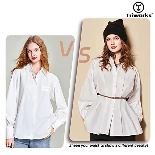 Triworks 3 Pack Women Braided Thin Belts Ladies Pu Leather Woven Skinny Belt For Dresses Pants Black/Brown/White #TOP2