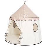 Geräumiges Zelt für Innenräume, rosa und weiß, aus Polyestergewebe, faltbares und tragbares...