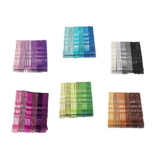144 Pcs Glitter Powder Metal Bobby Pins Secure Hair Pins Hair Styling Clips Shiny Hairpins Colorful Hair Barrettes Multi Colored Hair Accessories #TOP24
