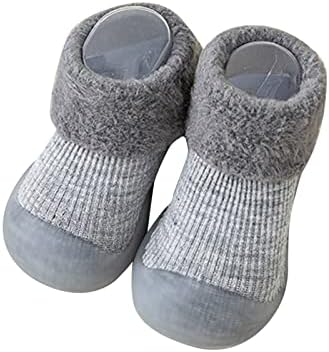 Baby Socks Anti Skid Rubber Soft Sole Slippers Breathable Lightweight Sock Shoes for Baby Outdoor Shoes Socks Grey, 6-12 Months Infant