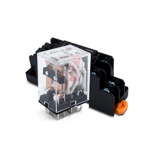 Innfeeltech 1 Pcs AC 12V Electromagnetic Power Relay with, 8 Pin 5A Coil Relays with Sock Base HH62P