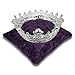 Resonant Energies 6.5 Inch Square Eggplant Purple Crushed Velvet Tiara & Crown Display Pillow Stand, 'Bean Bag' Support, TPV61M