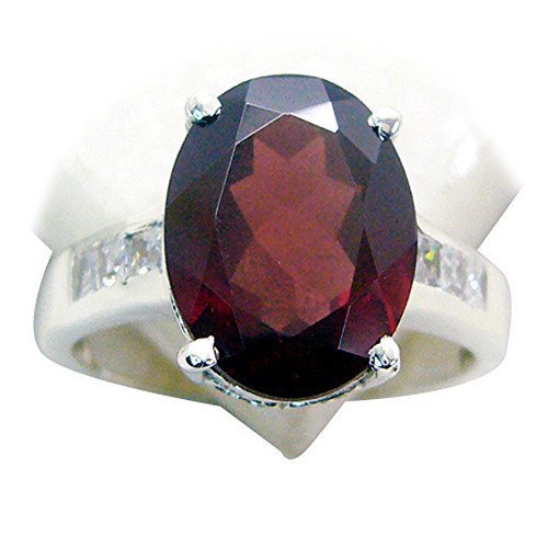 Bijoux grenat femme bague argent ovale fait main taille H Z