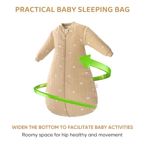 Image of Baby Sleep Sack, TOG 2.5 Winter Wearable Blanket, Removable Long Sleeves Baby Sleeping Bag for Infants and Toddlers, Super Soft Warm Comfortable Sleeping Sack, Rainbow, 6-18M