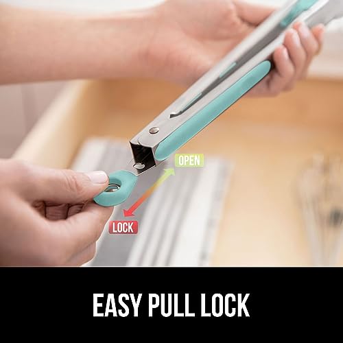 image for GORILLA GRIP Stainless Steel Heat Resistant Kitchen Tongs for Cooking,