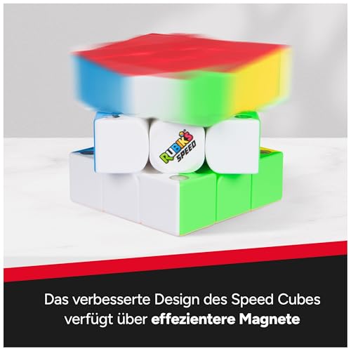 Rubik's - Speed Cube 3x3, original Ultra-leichtgängiger Zauberwürfel mit Magneten, hochwertige Verarbeitung für Einsteiger und Speedcubing-Profis, ab 8 Jahren