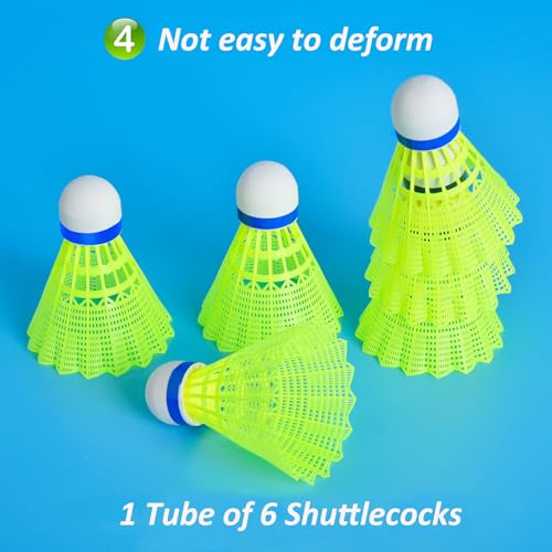 Image of WHiZZ Durable Nylon Badminton Plastic Shuttlecocks for Beginner & Recreational Game
