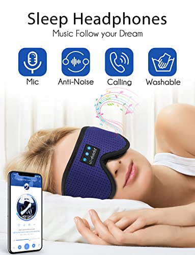 Image of LC-dolida Sleep Headphones, Sleep Mask Bluetooth Wireless Music Eye Mask, Sleeping Headphones for Side Sleepers Sleep Mask with Bluetooth Headphones Ultra-Thin Stereo Speakers Perfect for Sleeping
