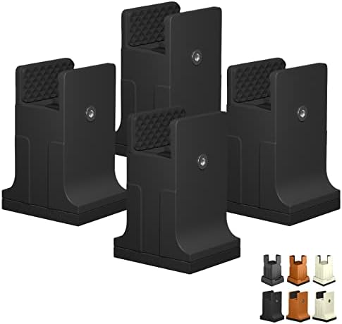 JOFUNG Bed Risers (Up to 3.4 inch) with Adjustable Screw Clamp, Suitable for Bed/Sofa/Desk/Table and Chair Leg Diameters 0-1.5”, Supports Up to 5000 Lbs, Black