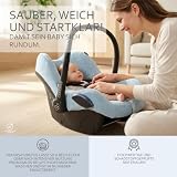 BAMBINIWELT OFERTA KOMBBI-OFERTA OFERTA OSZCZĘDNOŚĆ, Pokrowiec ochronny z frotte + podkładka na pas do Maxi Cosi CabrioFix (jasnożółta + czarna)