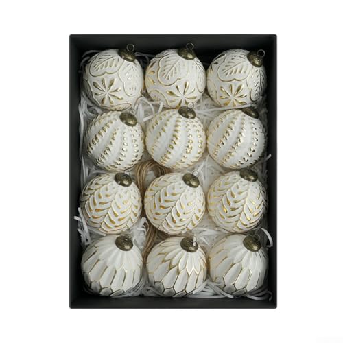 UrbanHui Christbaumkugeln, Vintage, 8 cm, rustikale Kugel-Ornamente,...