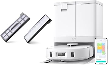 eufy X10 Pro Omni Robot Vacuum White + 2 Replacement Washable Filter