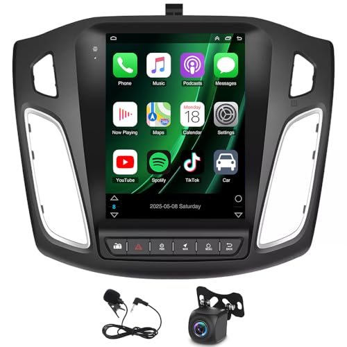 【2-DIN Android Auto Autoradio con 9.7 Pollici Touchscreen】 Android 13 Autoradio Compatibile con Ford Focus MK3 2012-2018, 2 GB RAM + 32 GB ROM Memoria e touchscreen capacitivo 1080P. Supporta due porte USB, microfono esterno, funzione schermo diviso