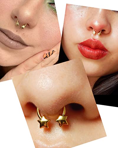 Jewseen 16G Septum Ring Star Septum Jewelry Cartilage Earring Hoop Helix Piercing Jewelry Surgical Steel Tragus Earrings Daith Earrings Nose Ring Hoop For Women And Men #TOP3