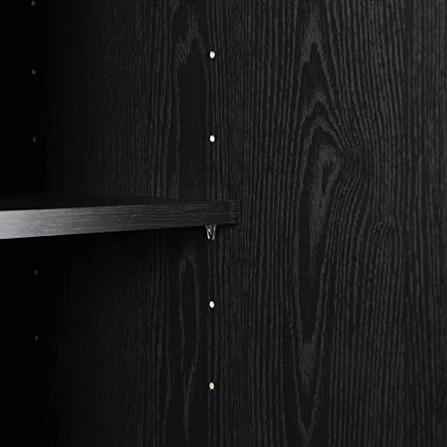 South Shore Bar Cabinet With Bottle And Glass Storage, Black Oak #TOP6