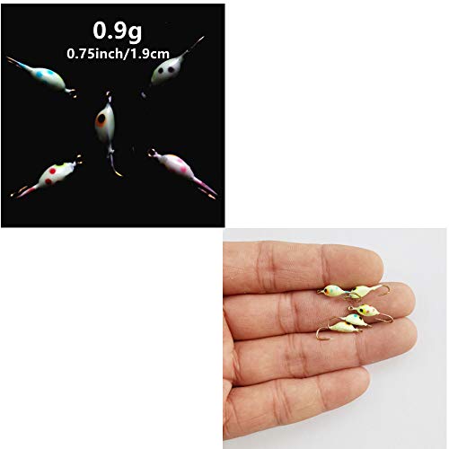 Krazywolf 45 Pieces Glow In Dark Ice Fishing Jig Kit #TOP6