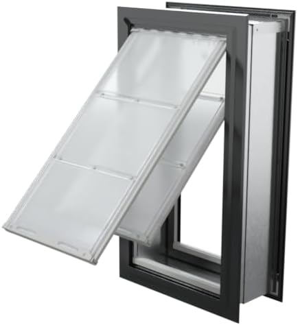 Endura Flap Pet Door for Walls in Black | Energy-Efficient Double Flap Design for Wall Installations | All-Weather Protection with All-Metal Telescoping Tunnel | Black, XL, Double Flap