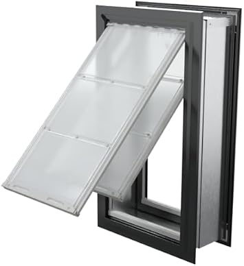 Endura Flap Pet Door for Walls in Black | Energy-Efficient Double Flap Design for Wall Installations | All-Weather Protection with All-Metal Telescoping Tunnel | Black, XXL, Double Flap