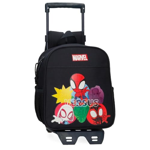 Joumma Marvel Versus spidey Mochila Preescolar, Negro, 23x25x10 cms