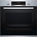 Bosch Hogar HBA512BR0 Serie 4 - Horno eléctrico, con limpieza hidrolítica, 60 cm, capacidad 71 litros, Color Negro, Acero inoxidable