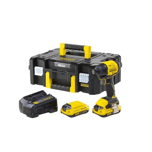 STANLEY Parafusadeira de Impacto 6,34mm 20V SBI811D2T 2 Baterias 1 Carregador e Maleta