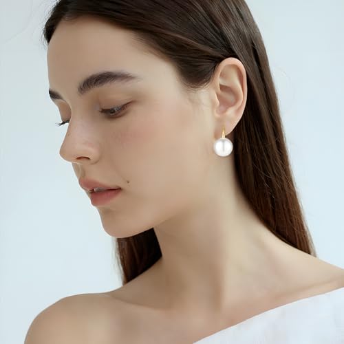Pearl Earrings for Women Minimalist Pearl Drop Earrings Elegant Gold Leverback Dangle Earrings Wedding jewelry Bridesmaid Gifts4