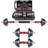 DOYCE Adjustable Dumbbell Set 50Kg/110Lb, Free Weight Set with Connecting Rod Workout Training...